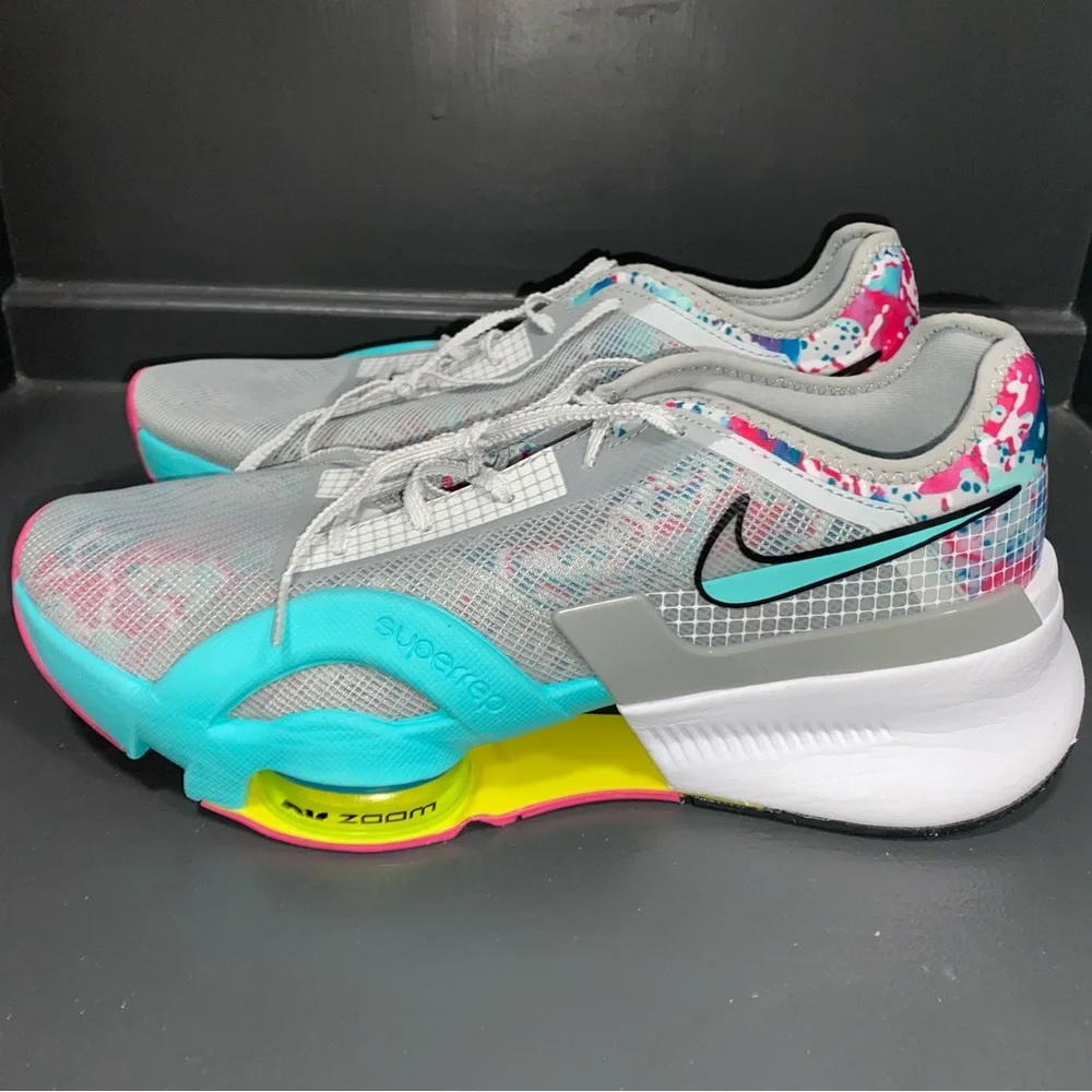 Nike Women's Training Shoes - Gray, Teal, Pink, Yellow